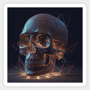 Illuminated Light Fire Skull Sticker